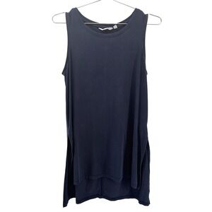 ATHLETA Side Slit Tunic Tank Top • Small • navy blue • Tencel